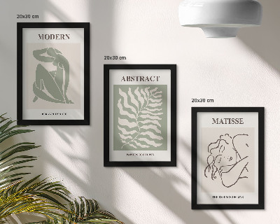 Posterpaket Snygga målningar i gröna nyanser med figurer och löv