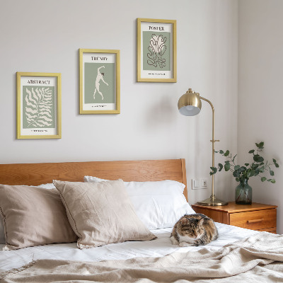 Tavelvägg med 3 tavlor Växtmönster i gröna nyanser av Henri Matisse