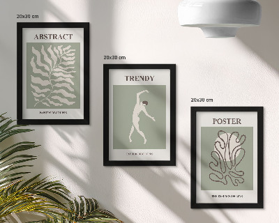 Tavelvägg med 3 tavlor Växtmönster i gröna nyanser av Henri Matisse