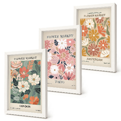 Posterpaket Blommönster London Tokyo och Amsterdam posters