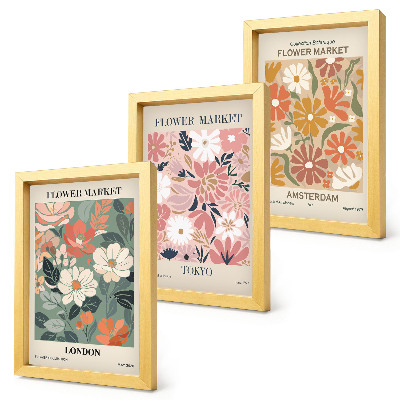Posterpaket Blommönster London Tokyo och Amsterdam posters