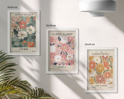 Posterpaket Blommönster London Tokyo och Amsterdam posters
