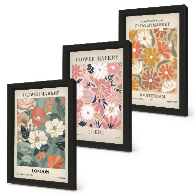Posterpaket Blommönster London Tokyo och Amsterdam posters