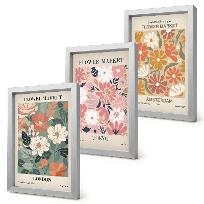 Posterpaket Blommönster London Tokyo och Amsterdam posters