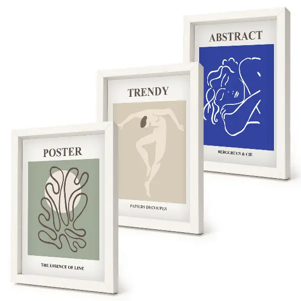 Triptyk med Henri Matisses pastellillustrationer tavlor med ram