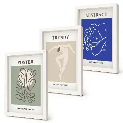Triptyk med Henri Matisses pastellillustrationer tavlor med ram