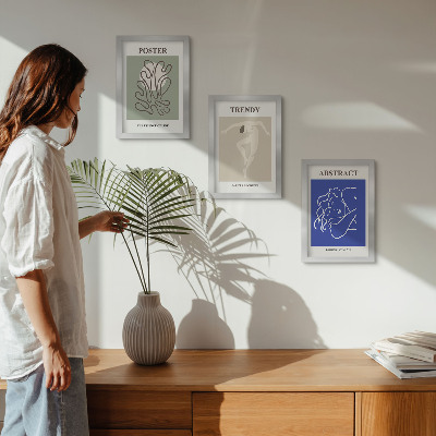 Triptyk tavla med ram Henri Matisses pastellillustrationer
