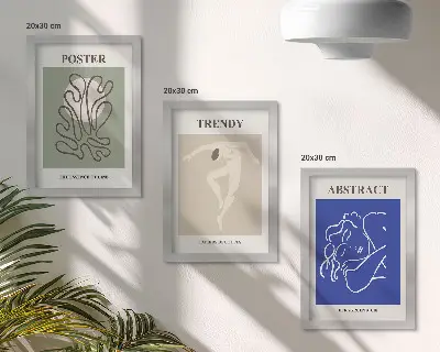 Triptyk med Henri Matisses pastellillustrationer tavlor med ram