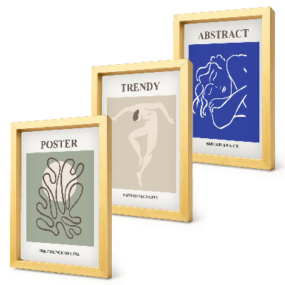 Triptyk tavla med ram Henri Matisses pastellillustrationer
