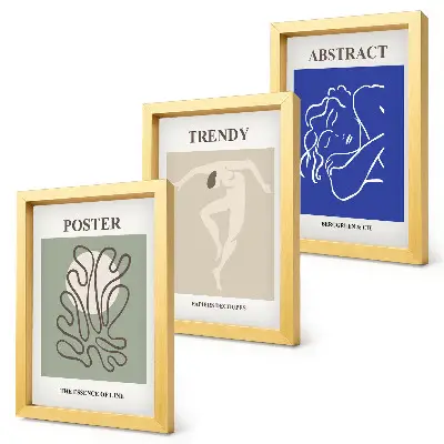Triptyk med Henri Matisses pastellillustrationer tavlor med ram