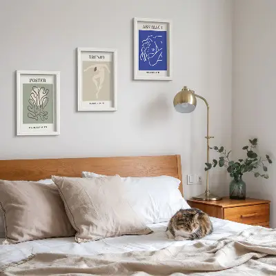 Triptyk med Henri Matisses pastellillustrationer tavlor med ram