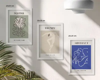 Triptyk med Henri Matisses pastellillustrationer tavlor med ram