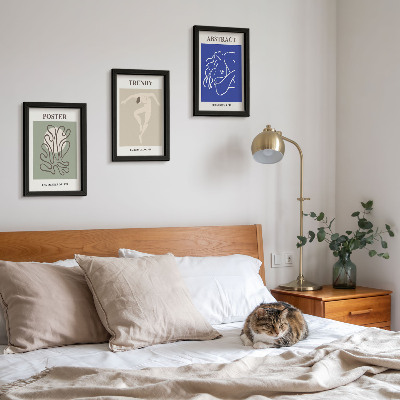 Triptyk tavla med ram Henri Matisses pastellillustrationer