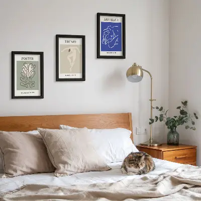 Triptyk med Henri Matisses pastellillustrationer tavlor med ram