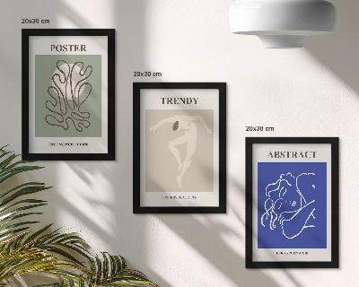 Triptyk tavla med ram Henri Matisses pastellillustrationer