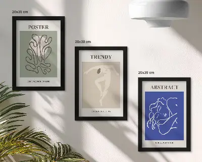 Triptyk med Henri Matisses pastellillustrationer tavlor med ram