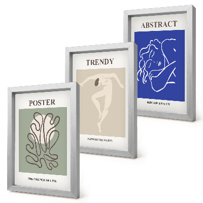 Triptyk tavla med ram Henri Matisses pastellillustrationer