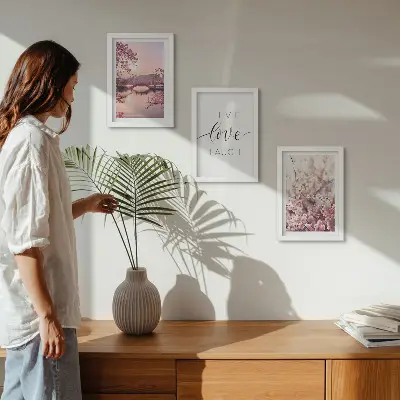 Posterpaket blommotiv med bro och inskription
