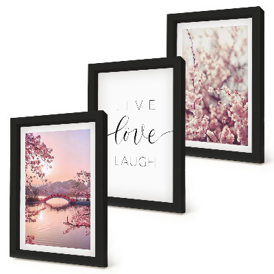 Posterpaket Blommotiv med en bro och en inskription