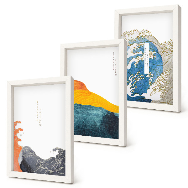 Posterpaket Vågor i japansk grafisk stil