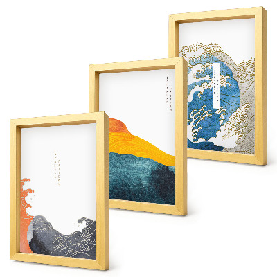 Posterpaket Vågor i japansk grafisk stil
