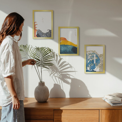 Posterpaket Vågor i japansk grafisk stil
