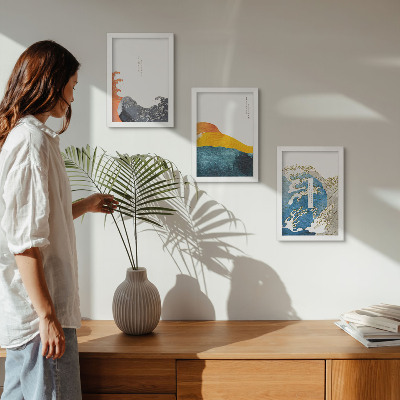 Posterpaket Vågor i japansk grafisk stil
