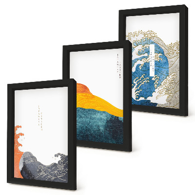 Posterpaket Vågor i japansk grafisk stil
