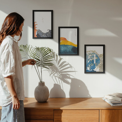 Posterpaket Vågor i japansk grafisk stil