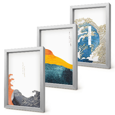 Posterpaket Vågor i japansk grafisk stil