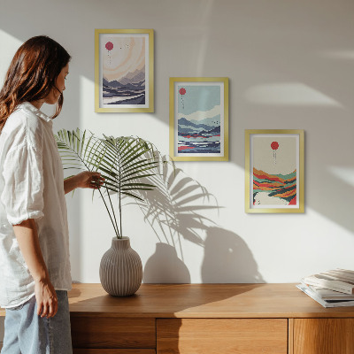 Posterpaket Japanska abstrakta bergslandskap