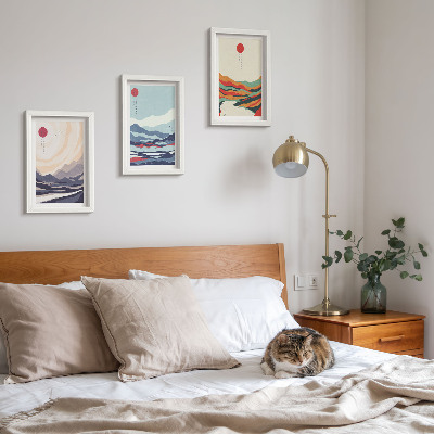 Posterpaket Japanska abstrakta bergslandskap