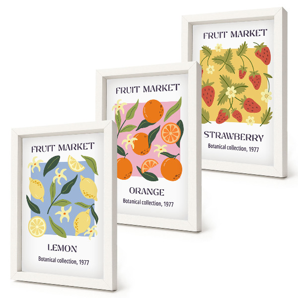 Posterpaket Fruktposters med citroner, apelsiner och jordgubbar