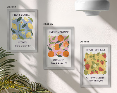 Posterpaket Fruktposters med citroner, apelsiner och jordgubbar