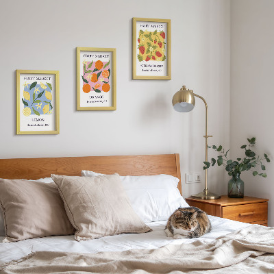 Posterpaket Fruktposters med citroner, apelsiner och jordgubbar