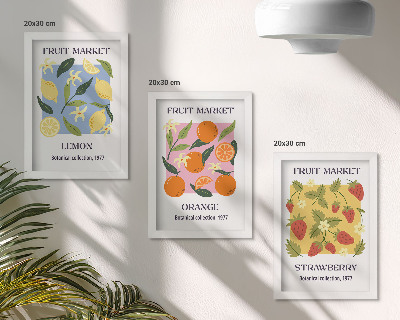 Posterpaket Fruktposters med citroner, apelsiner och jordgubbar