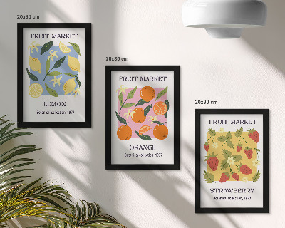 Posterpaket Fruktposters med citroner, apelsiner och jordgubbar