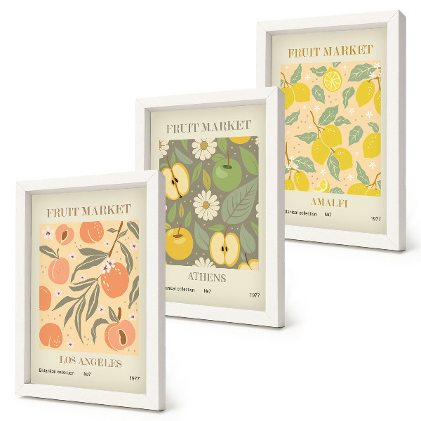 Posterpaket Fruktaffischmönster i retrostil