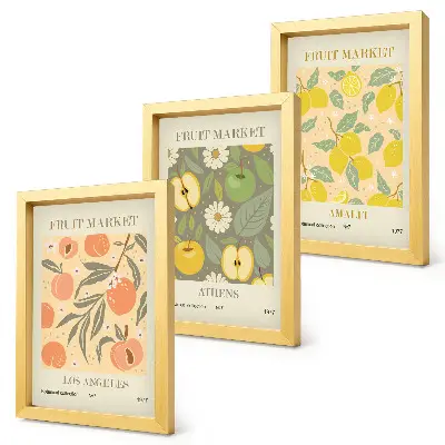 Posterpaket fruktaffischer i retrostil