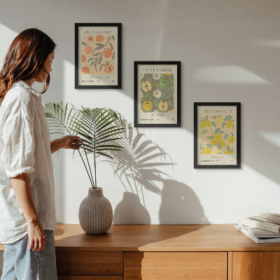 Posterpaket Fruktaffischmönster i retrostil