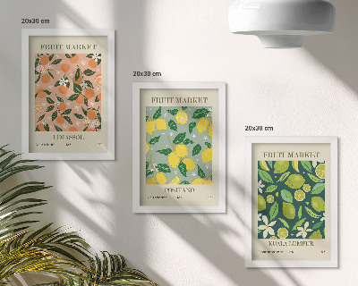 Posterpaket Fruktiga mönster med citrusfrukter och vintageblommor