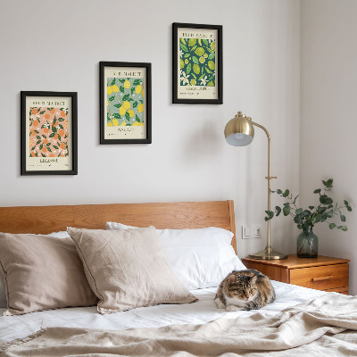 Posterpaket Fruktiga mönster med citrusfrukter och vintageblommor