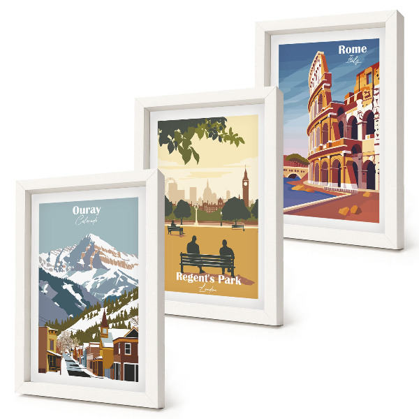 Posterpaket Bergen i Ouray Park i London Colosseum i Rom