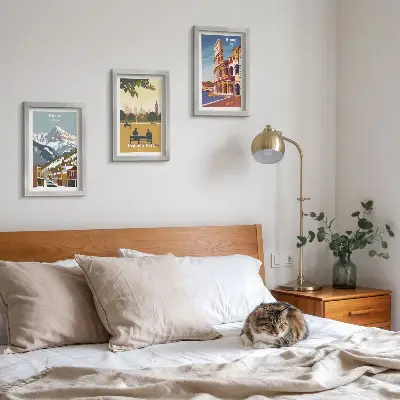 Posterpaket med motiv från Ouray Park i Bergen, London, Colosseum och Rom