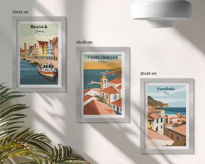 Posterpaket Utsikt över europeiska kust- och hamnstäder