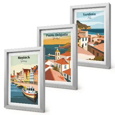 Posterpaket med motiv av europeiska kust- och hamnstäder
