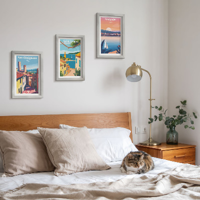 Posterpaket Italienska städer och retro kustlandskap
