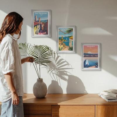 Posterpaket Italienska städer och retro kustlandskap
