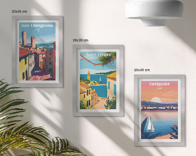 Posterpaket Italienska städer och retro kustlandskap