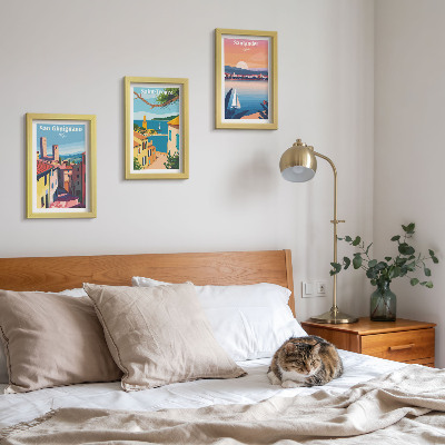 Posterpaket Italienska städer och retro kustlandskap